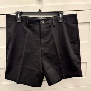 Lands' End traditional fit Black Men's Flat Front chino Shorts size 35